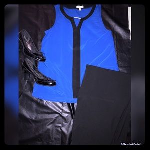 Blue/Black Blouse